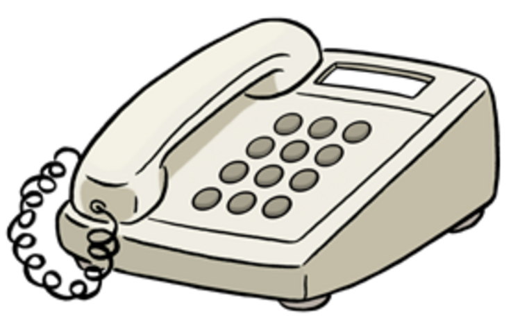 Ein klassisches Telefon mit Ziffernblatt und verkabeltem Hörer